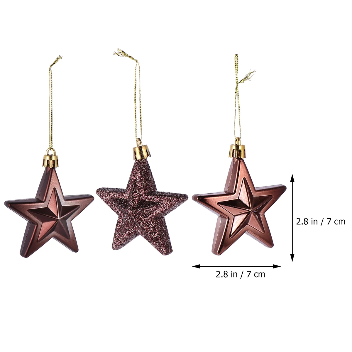

18Pcs Star Decor Christmas Five Pointed Tree Hanging Ornament Skin Friendly Plastic Xmas Decor for Hotel Store Window