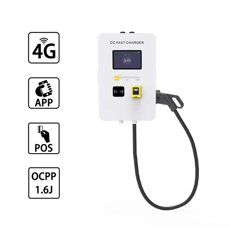 30KW 40KW Wall Mounted EV DC Charger Single Plug CCS 1/2 GB/T DC Fast Electric Vehicle Charging Station