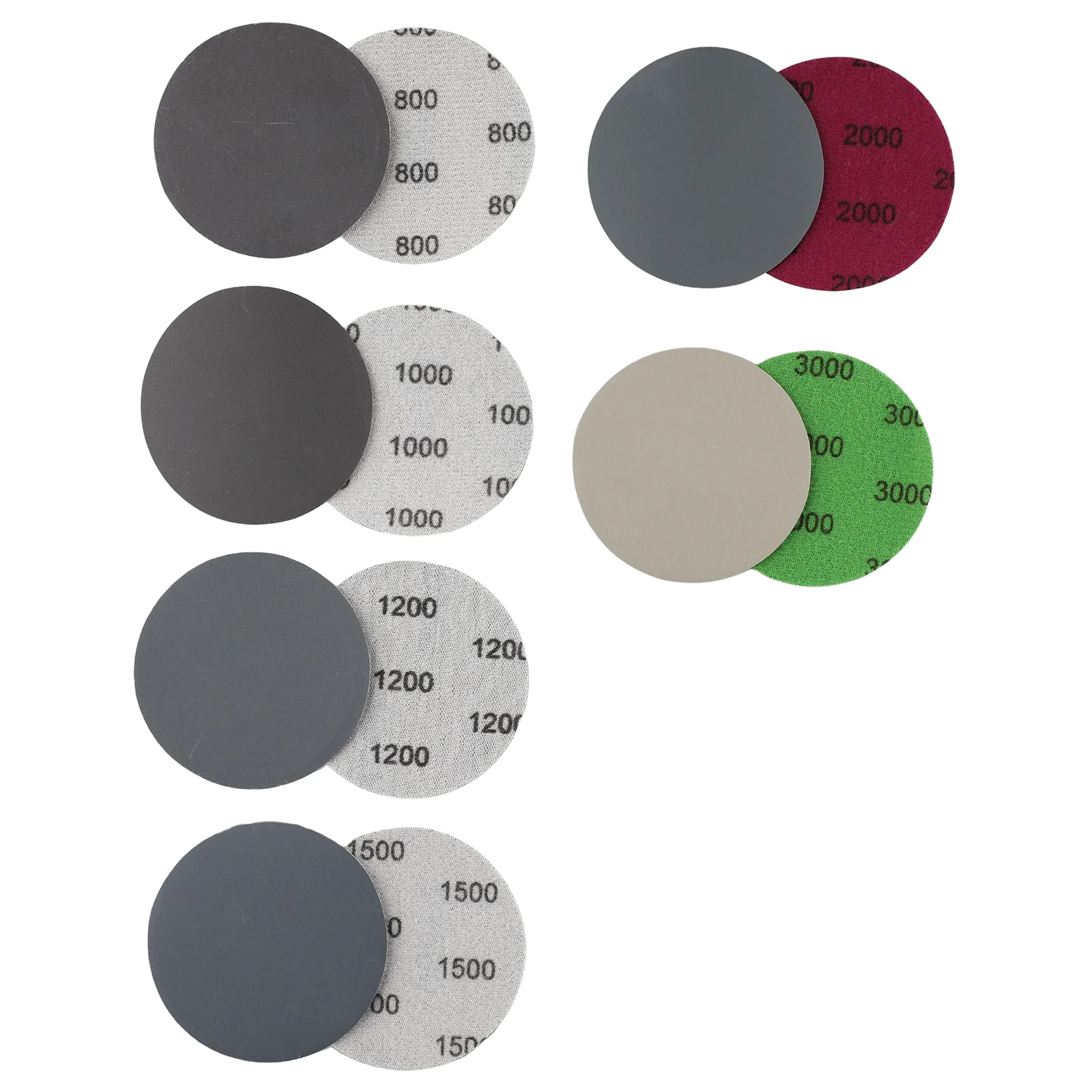 30pcs 3" Round Sandpaper Hook&Loop Wet/Dry 800 1000 1200 1500  3000 Grit Sanding Discs Abrasive Tools For Wood Metal Polishing
