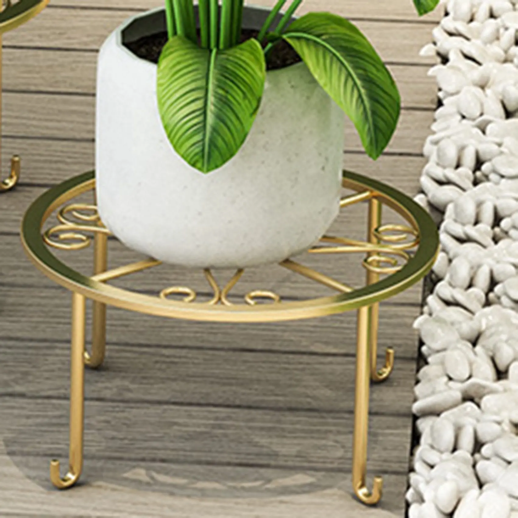 BAAG-2X maceta de hierro para suelo, soporte para plantas, estante para flores, estantes para jardín, plantas, balcón, estante redondo, decoración del hogar