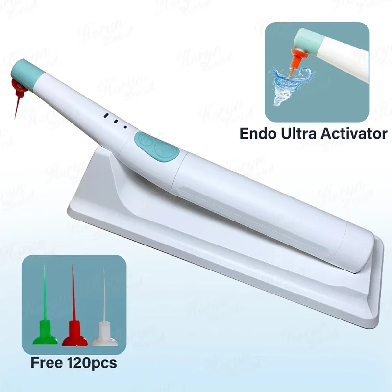 덴탈 무선 초음파 액티베이터 소닉 핸드피스, 120 팁 포함, 근관 엔도 울트라 액티베이터 관개 기계