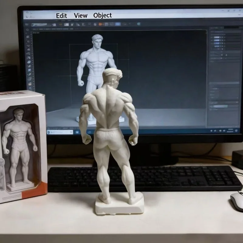 New 3D Printed Cool Muscle Man Model Desktop Ornament Bodybuilding Abs Creative Decor Collectible Gift for Handicraft Lovers