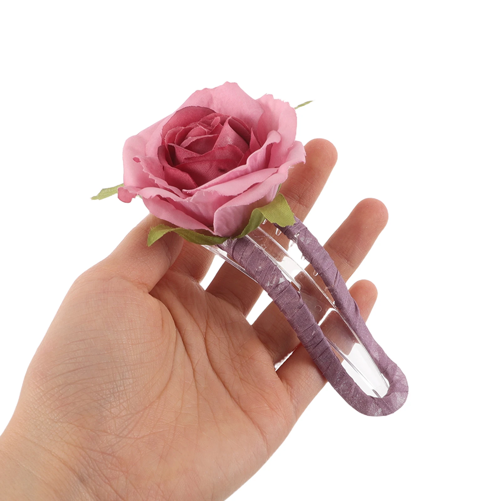 

6pcs Artificial Flower Hairpin Realistic Rose Clips for Women Lightweight Non Slip Duckbill Valentine Bangs Bride
