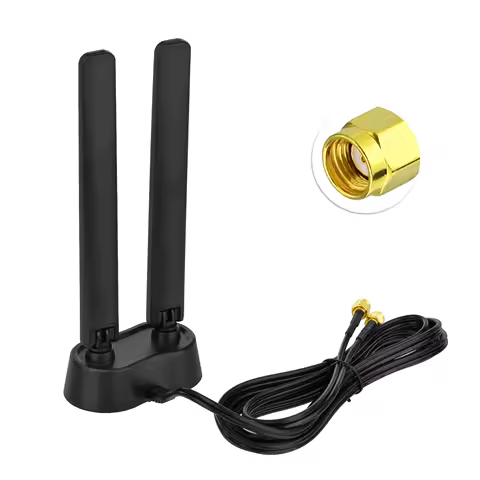 Superbat Tri-Band WiFi 6E Antenna 6GHz 5GHz 2.4GHz 6.0dbi Gaming Omnidirectional for PC Desktop Computer PCIe WiFi 6E Card