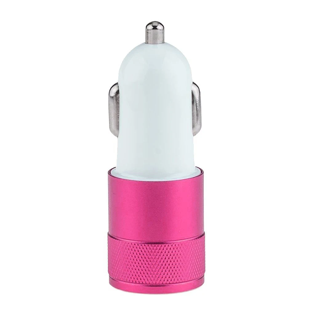 2.1A 1A Alloy 2 USB Ports Universal Intelligent Charging Dual USB Car Charger for iPhone for Android Mobile Phone