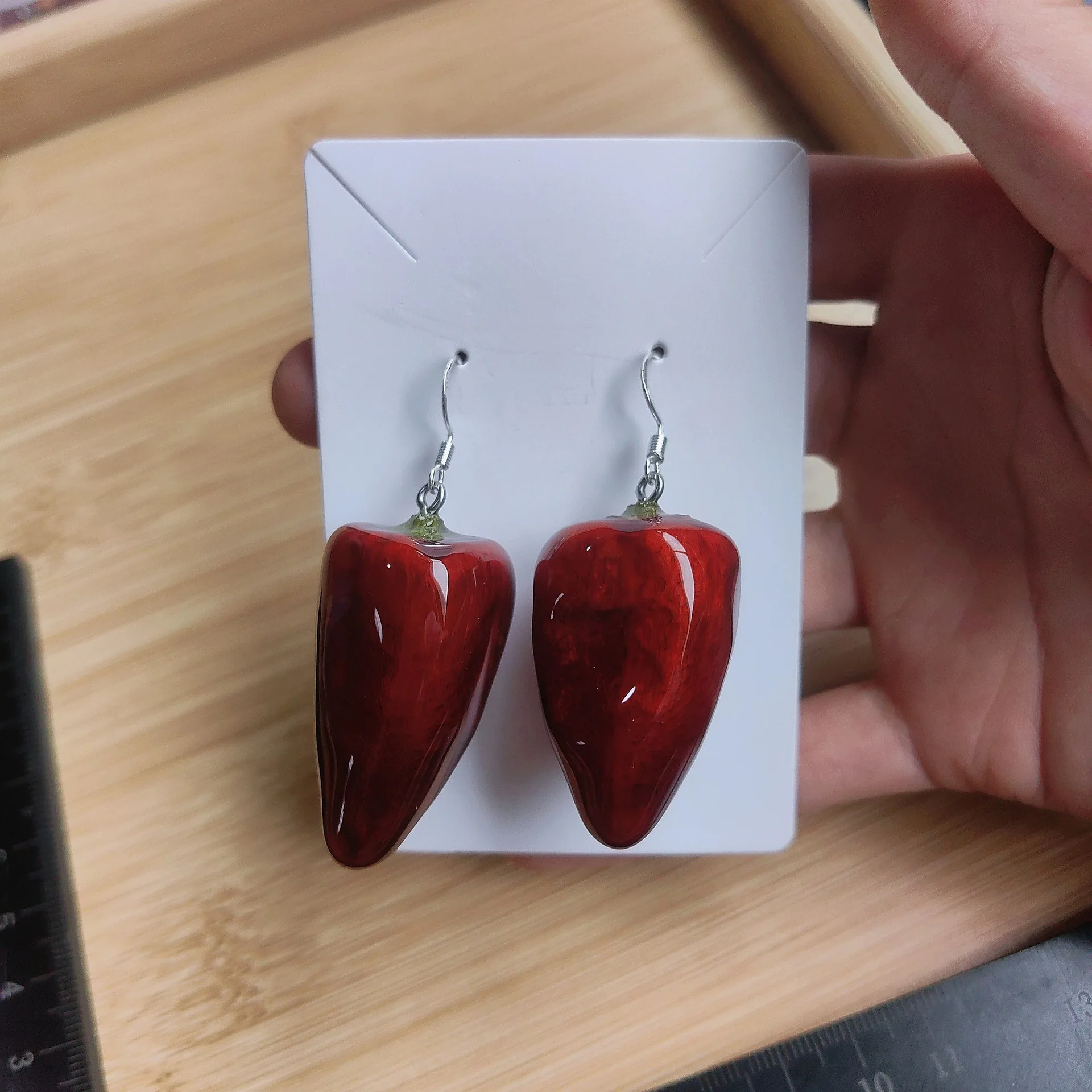 Resin Chili Pepper Real Vegetable Handmade Creative Jewelry Earrings Hair Clip Creative Plant Earrings Accessories