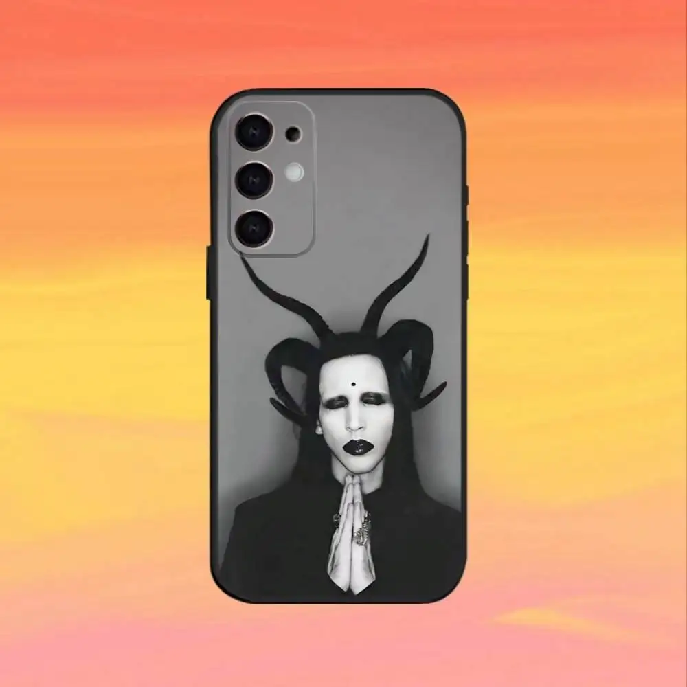 Funda de teléfono Singer M-Marilyn M-Manson para Samsung S25,S24,S23,S22,S21,S20,Plus,Fe,Lite,Otros cubierta negra
