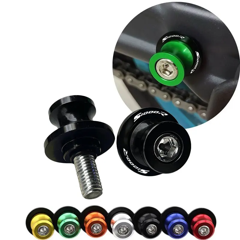 For BMW S1000R S1000RR 2009-2025 Universal CNC Aluminum Motorcycle Swingarm Spools Sliders, Rear Stand Protector Screws 8MM