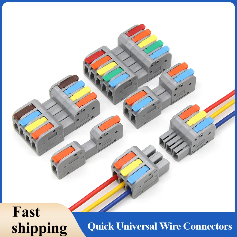 1~100pcs Docking Mini Quick Wire Connector Universal Compact Electrical Wiring Connectors Push-in Butt Conductor Terminal Block