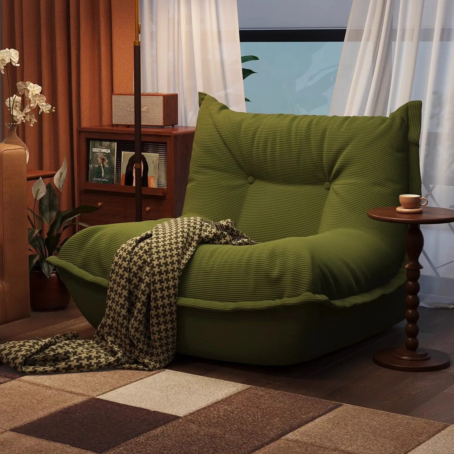 

Lazy sofa reclining sleepable bedroom single small sofa small balcony living room net nest chair