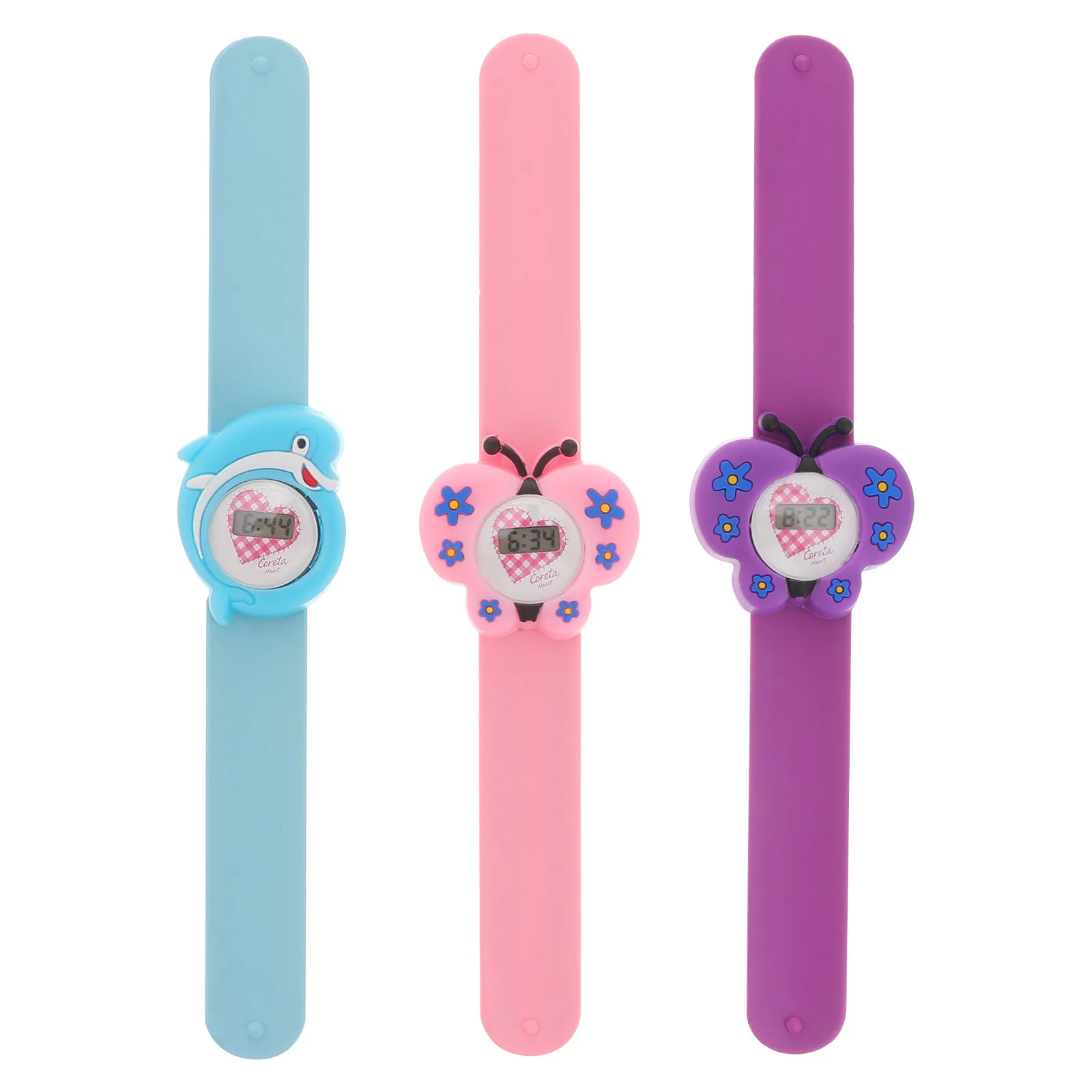 3 قطع من الساعات الإلكترونية المصنوعة من السيليكون لتصميم الرسوم المتحركة وأرقام واضحة وساعة يد تعليمية هدية جميلة للطلاب #3