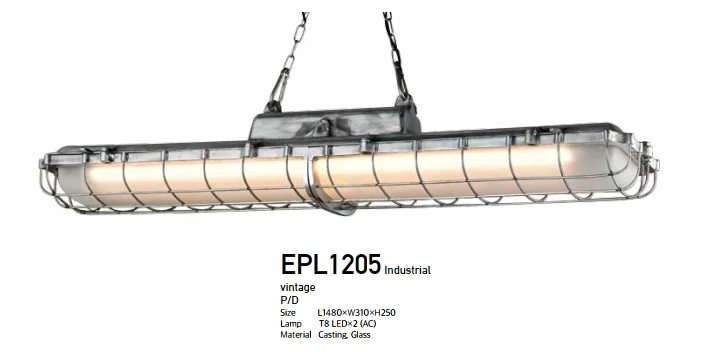 ECOJAS EPL1205  Decorative Industrial Rectangular Pendant Lamp Retro-nostalgia Row Vintage Pendant Light