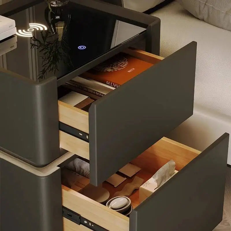 

Cabinets Modular Bedside Organizer Console Table Drawers Trendy Nightstand Low Bedroom Living Room Criado Mudo Home Furniture