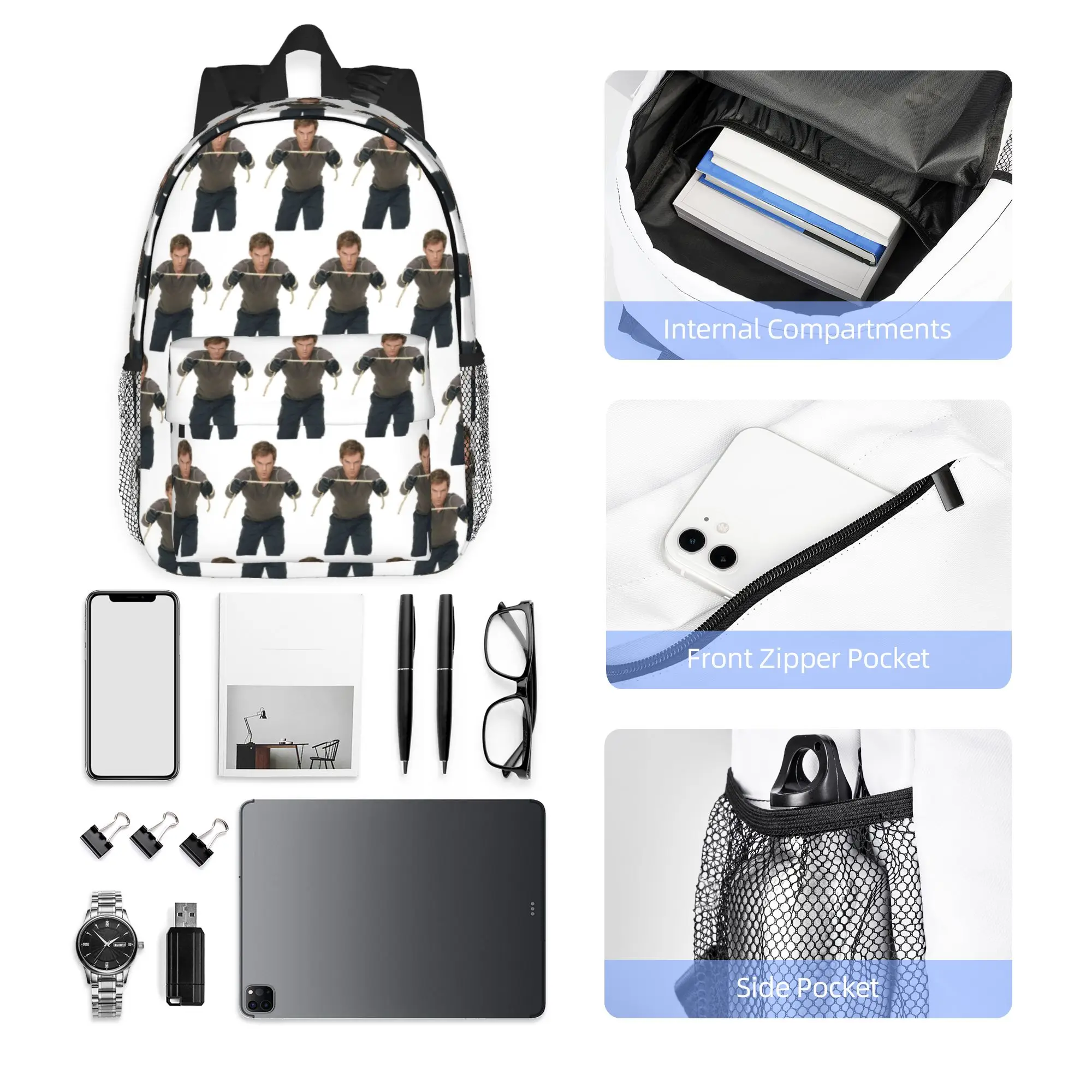 Dexter Morgan TV Series Backpack Hot Sale Daypack Large Capacity Boys Girls BookBag Shoulder Bags for Men Women School Bag
