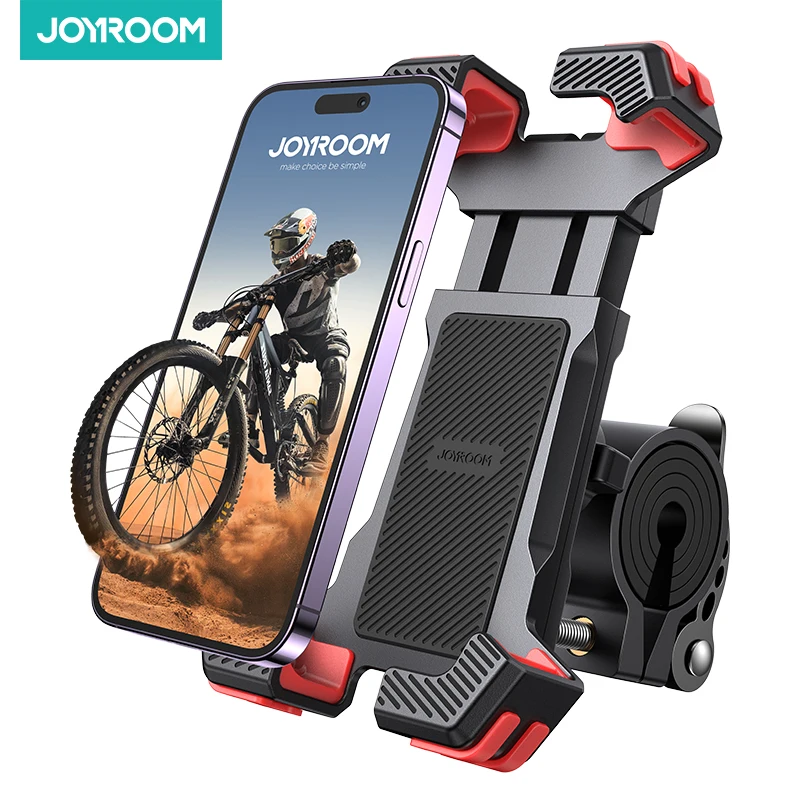 JOYROOM Bike Phone Mount 1S Locks Phones Motorcycle Phone Mount with Quick Lock Anti-Slip Handlebar Clamp For All Phones