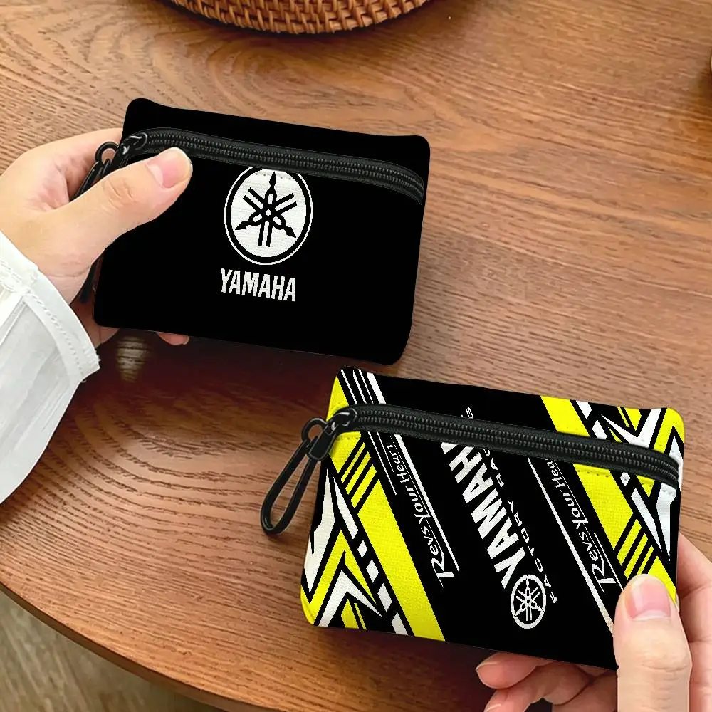 Classic Y-Yamaha Moto Oxford Fabric Zipper Pouch Lightweight Hanging Coin Wallet For Coins ID Cards Keys Lipstick Earbuds