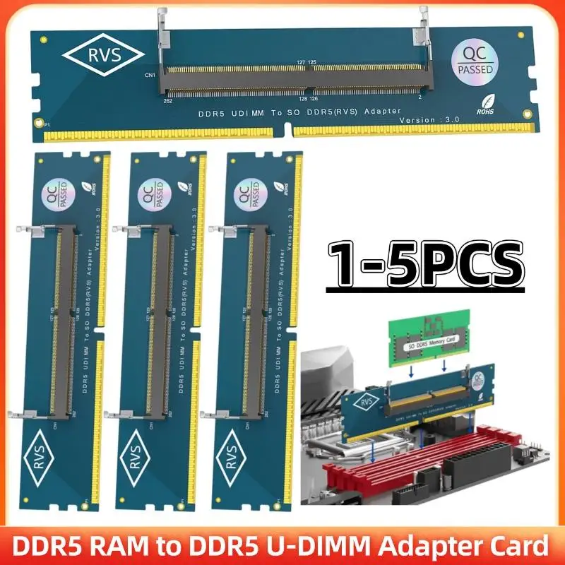 

Ноутбук SO DDR5 RAM к настольному компьютеру DDR5 U-DIMM Разъем-адаптер Конвертер RAM Модуль памяти Ноутбук к настольному компьютеру SO-DIMM к ПК DIMM Автомобиль