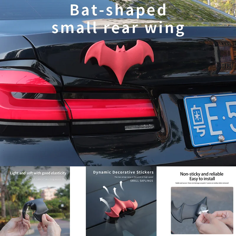 Novo 3d bat decoração do telhado do carro capacete decoração da motocicleta elasticidade eva bat durável interessante personalizado universal