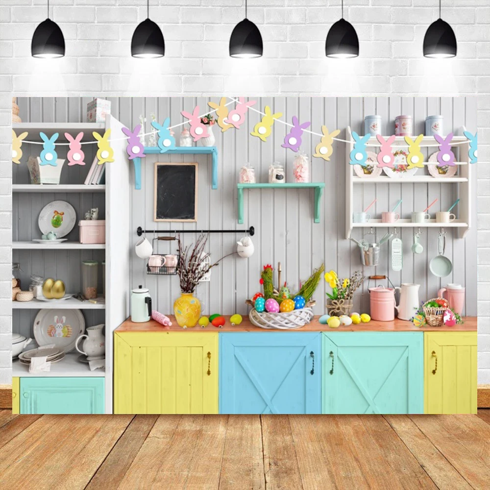 Frühling Ostern Tag Eier Blumen Fotografie Prop Kaninchen Grün Rasen Holz Bord Baby Party Foto Hintergrund Familie Foto Hintergrund