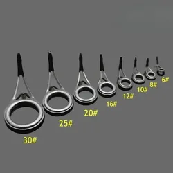 1pc 낚싯대 가이드 세라믹 반지 높은 탄소강 타원형 상단 6-30mm 극 수리 키트 교체 세트 낚시 장비 액세서리