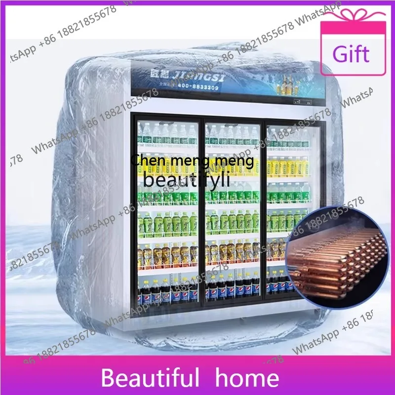 

FF a56 Left and Right Sliding Door Refrigerated Display Cabinet Commercial Beverage Cooler Air-Cooled Freezer Large Capacity