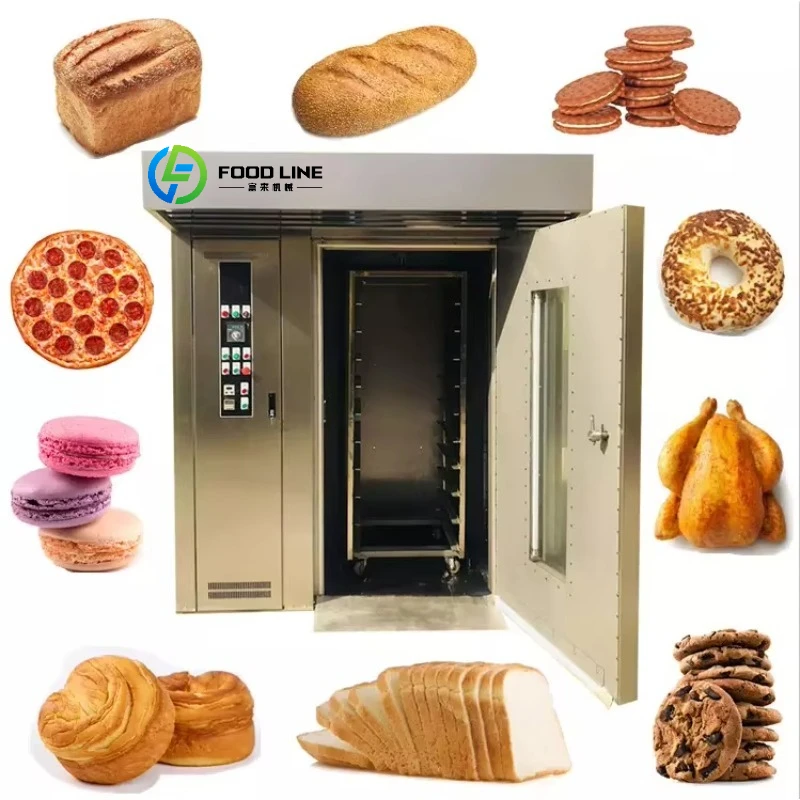 16 32 64 Tray  Rotary Bread Rack Oven Bakery Equipment / Diesel Gas Electricity Engine Rotating Baking Oven for Sale Customized