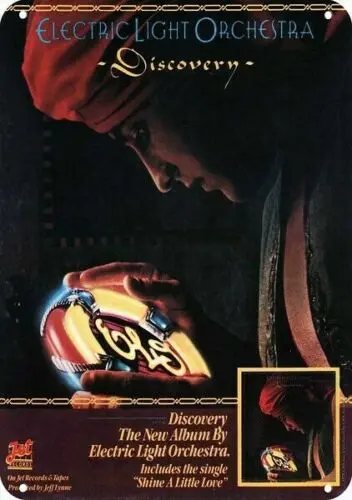 1n,1979 ELECTRIC LIGHT ORCHESTRA / ELO Discovery **DECORATIVE REPLICA METAL SIGN**