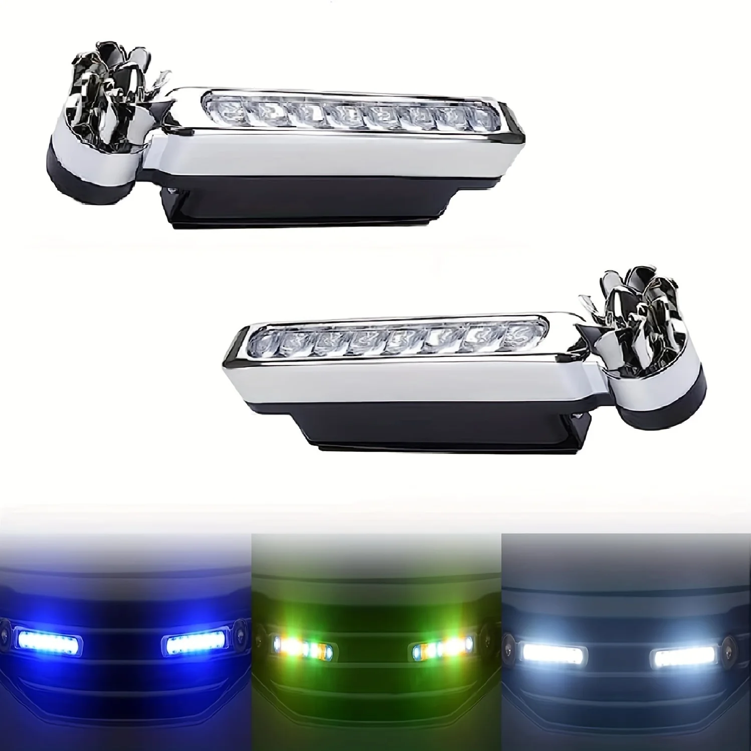 1/2 pz auto alimentata a vento LED luce di marcia diurna illuminazione ausiliaria rotazione ventola lampada Automobile giorno tempo faro luci a led