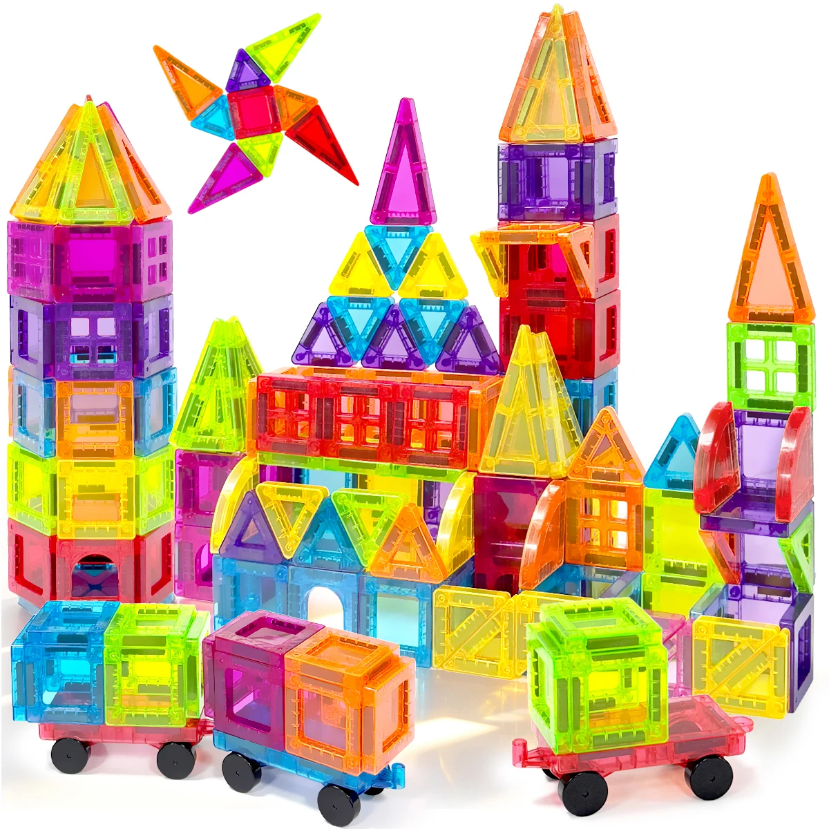 Montessori Lehrreiches STEM-Spielzeug Magnetische Bausteine Kinder DIY Modellbausätze Magnetische Fliesen als Geschenk für Kinder