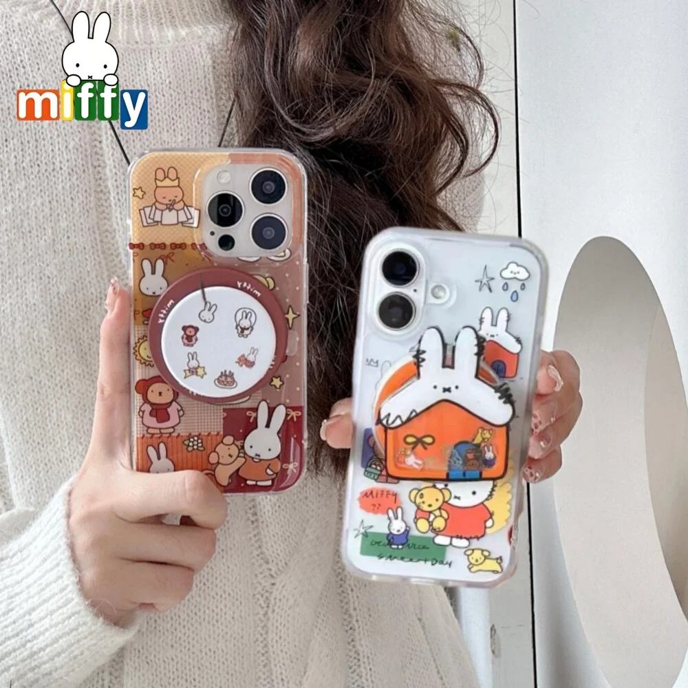 

Miffy подходит для Iphone 13/14/15/16 Pro Max Защитный чехол Apple противоударный и милый в мультяшном стиле