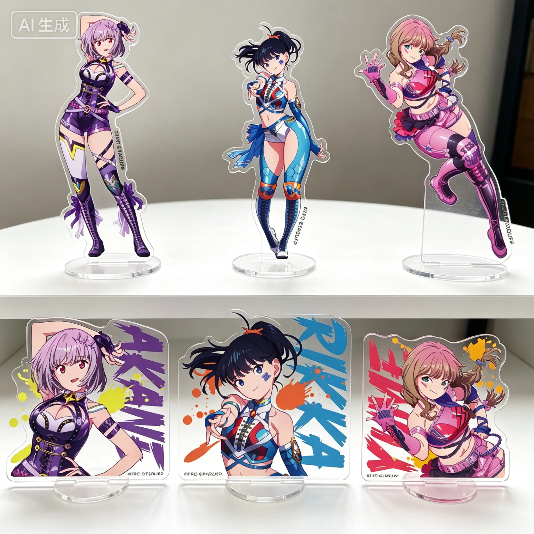 Gridman Universe Rikka Takarada Akane Shinjo Minami Yume Acrylic Stand Model Plate Keychains Desktop Ornament