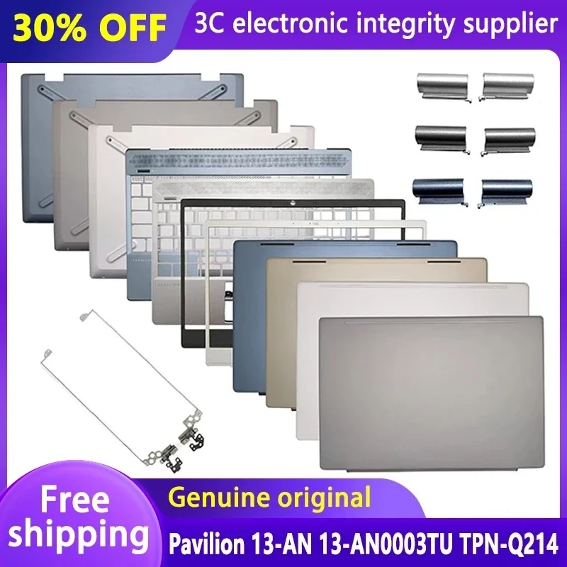

New For Pavilion 13-AN TPN-Q214 Laptop LCD Back Cover Front Bezel Hinge Palmrest Bottom Case Rear Lid Top Housing Replacement