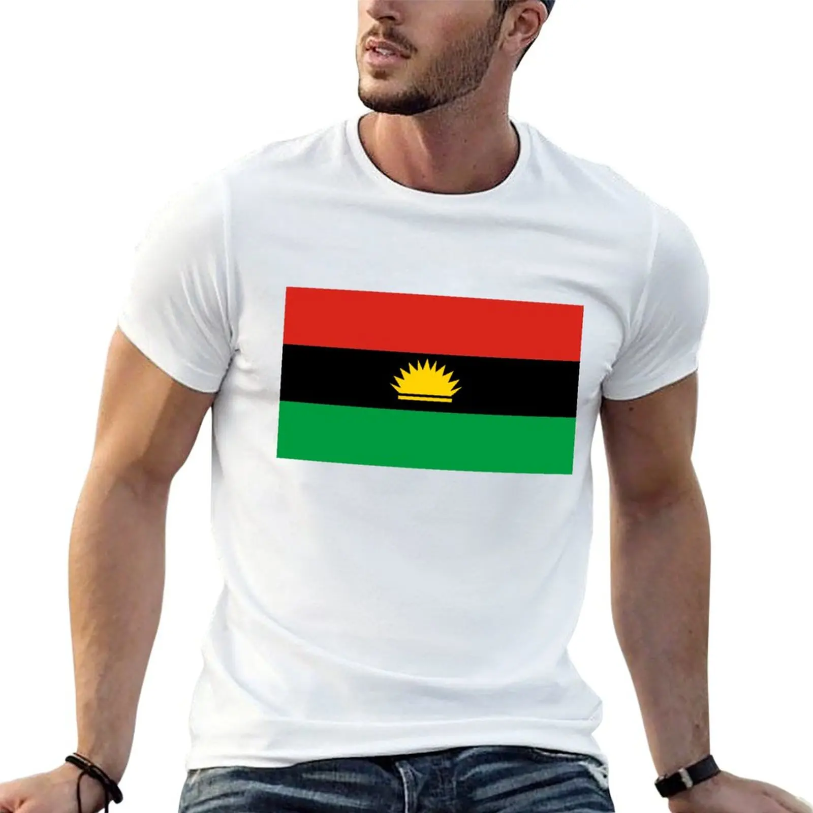 Camiseta con la bandera de Biafra (B?afra), camisetas de algodón, camisetas de algodón de alta calidad, camiseta 100% de algodón para hombre