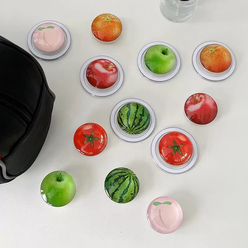 

Korean Cute 3D Crystal Fruit Magnetic Holder Grip Tok Griptok Phone Stand Holder Support For iPhone 16 For Pad Magsafe Smart Tok