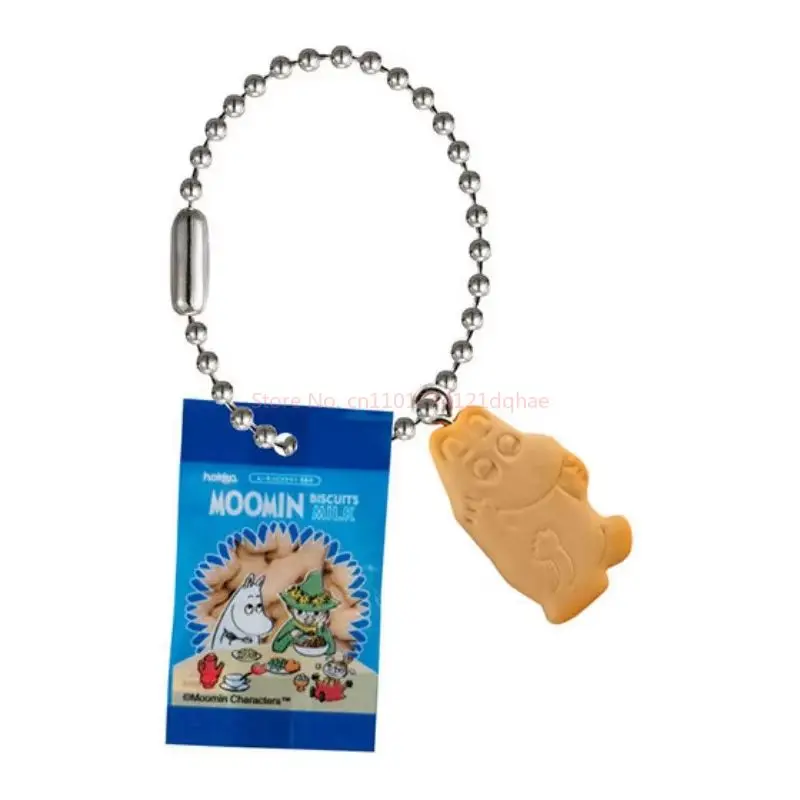 Original Bandai Moomin Snack Charm Figure Keychain Collectible Miniature Food Anime Action Figure Model Classic Toy Gift