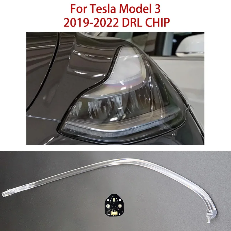 

Headlight Spare Parts For Tesla Model 3 White Light Angel Eye 2019-2022 Car DRL CHIP Conduit Strip Ballast Light Source Module