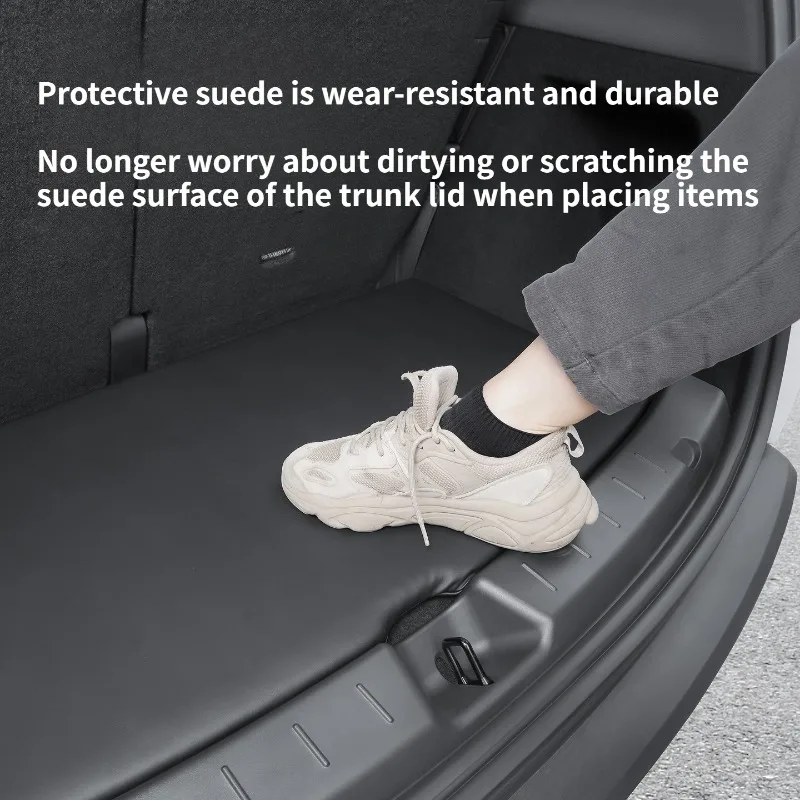 PU Leather Trunk Mat for Tesla Model YL 6-Seater 2026 Rear Trunk Cover Protective Cover Anti-Wear Trunk Kick Pad Accessories
