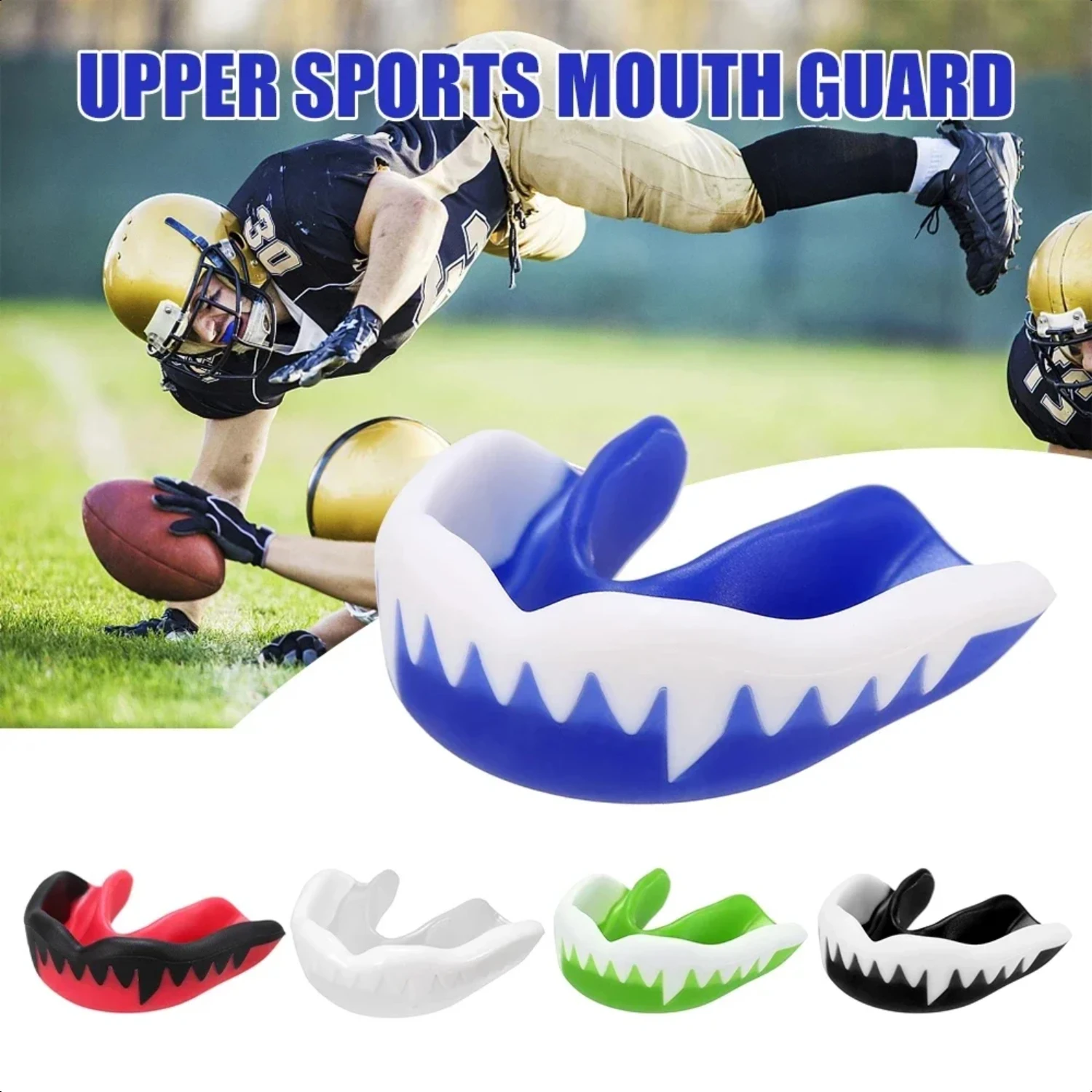 Ultimate Superior Comfortable Protective Adjustable Sport Mouth Guard for Adults - Effective Tooth Brace Trainer for Rugby, Boxi