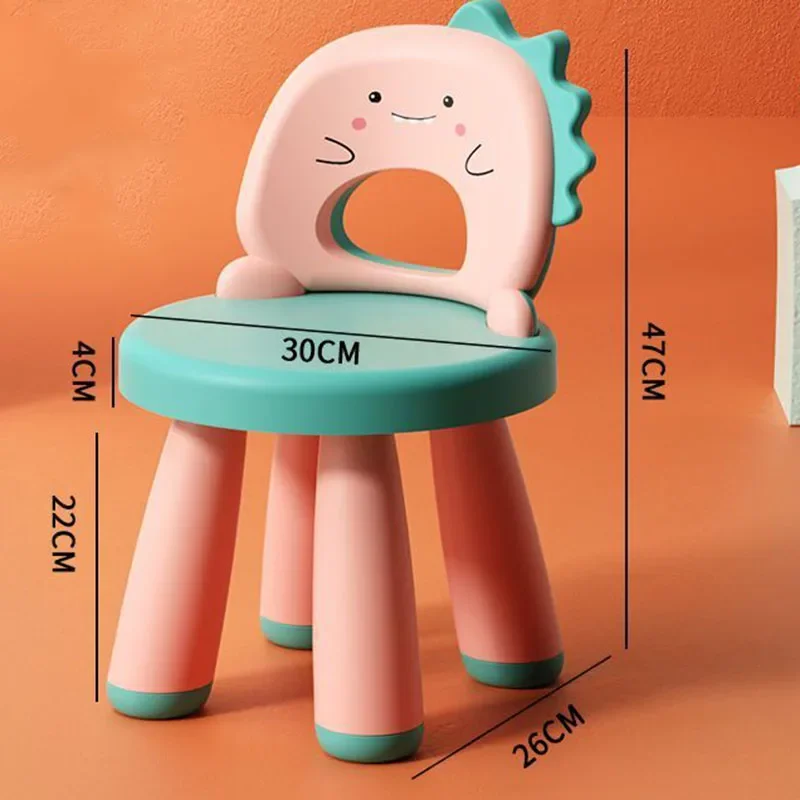 Plastic Children\'s Stool Baby Non-slip Kindergarten Cartoon Child Chair Low Household Backrest Chaise Pour Enfant Kids Furniture