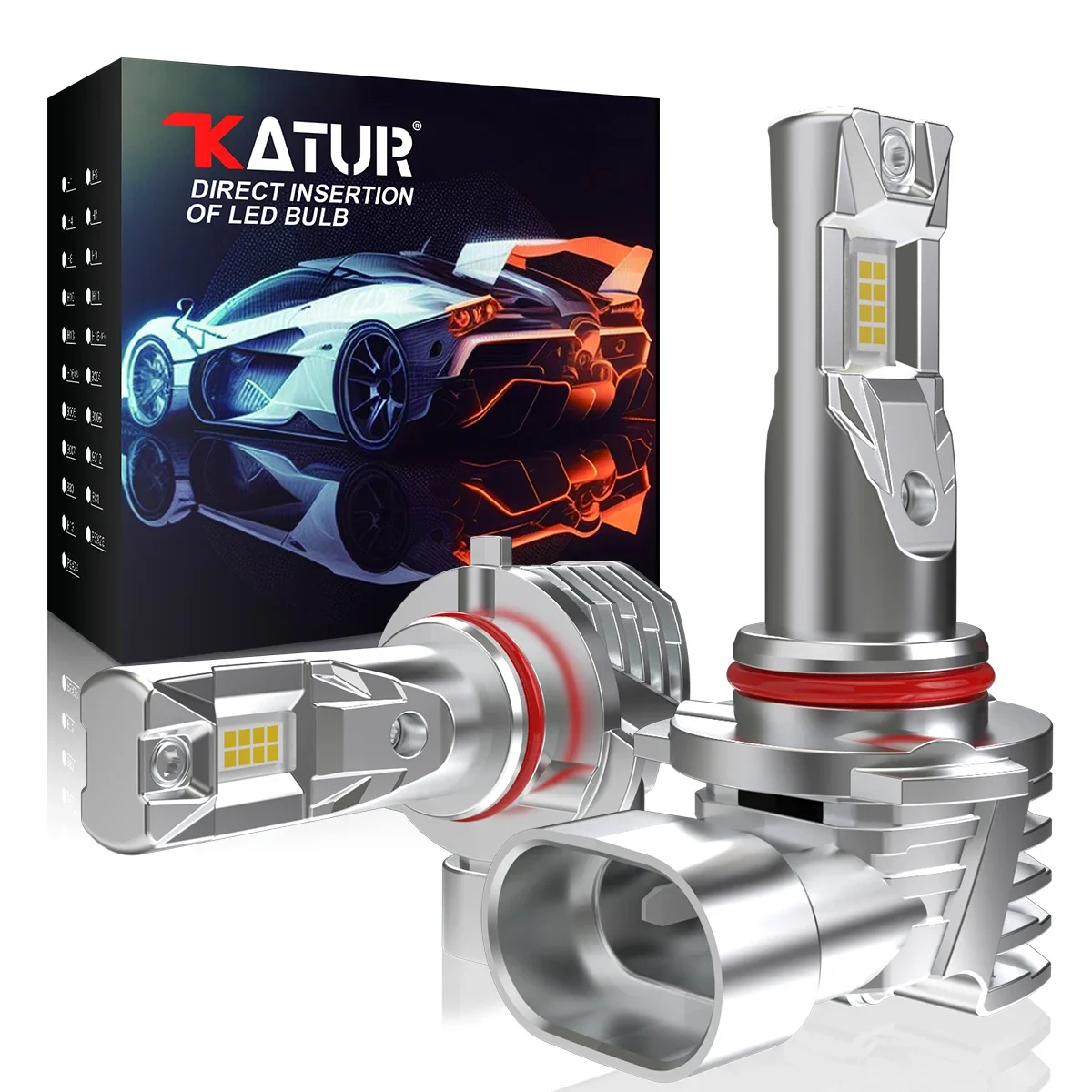 Katur 2x 9005 HB3 LED Headlight Bulbs Fanless Silent Design Canbus Plug and Play No Adapter Required For Peugeot 4008 2012~2023