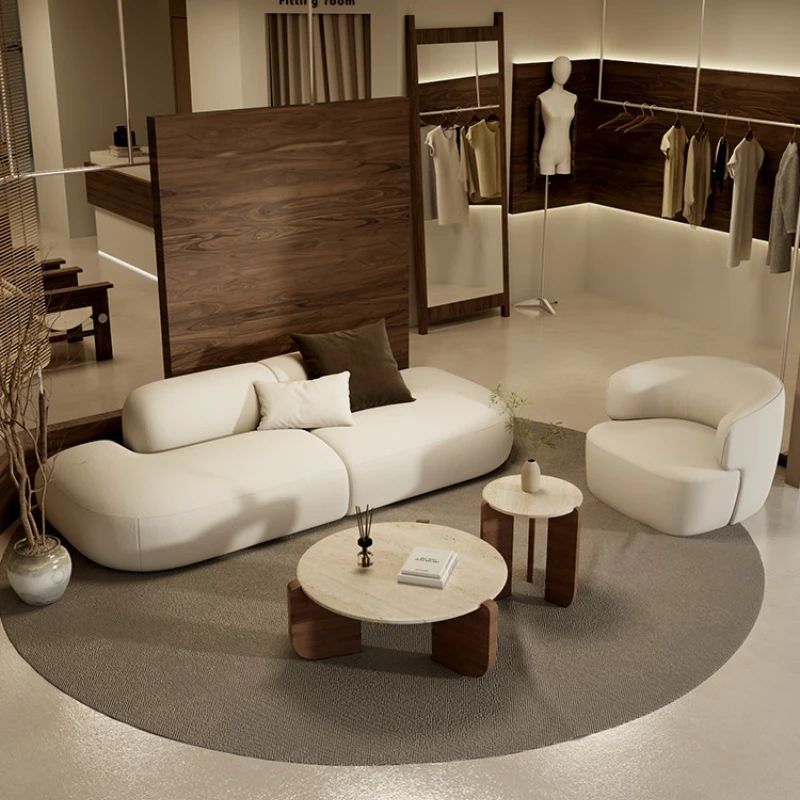 Straight row sofa sitting area reception women's clothing store small beauty salon homestay office reception