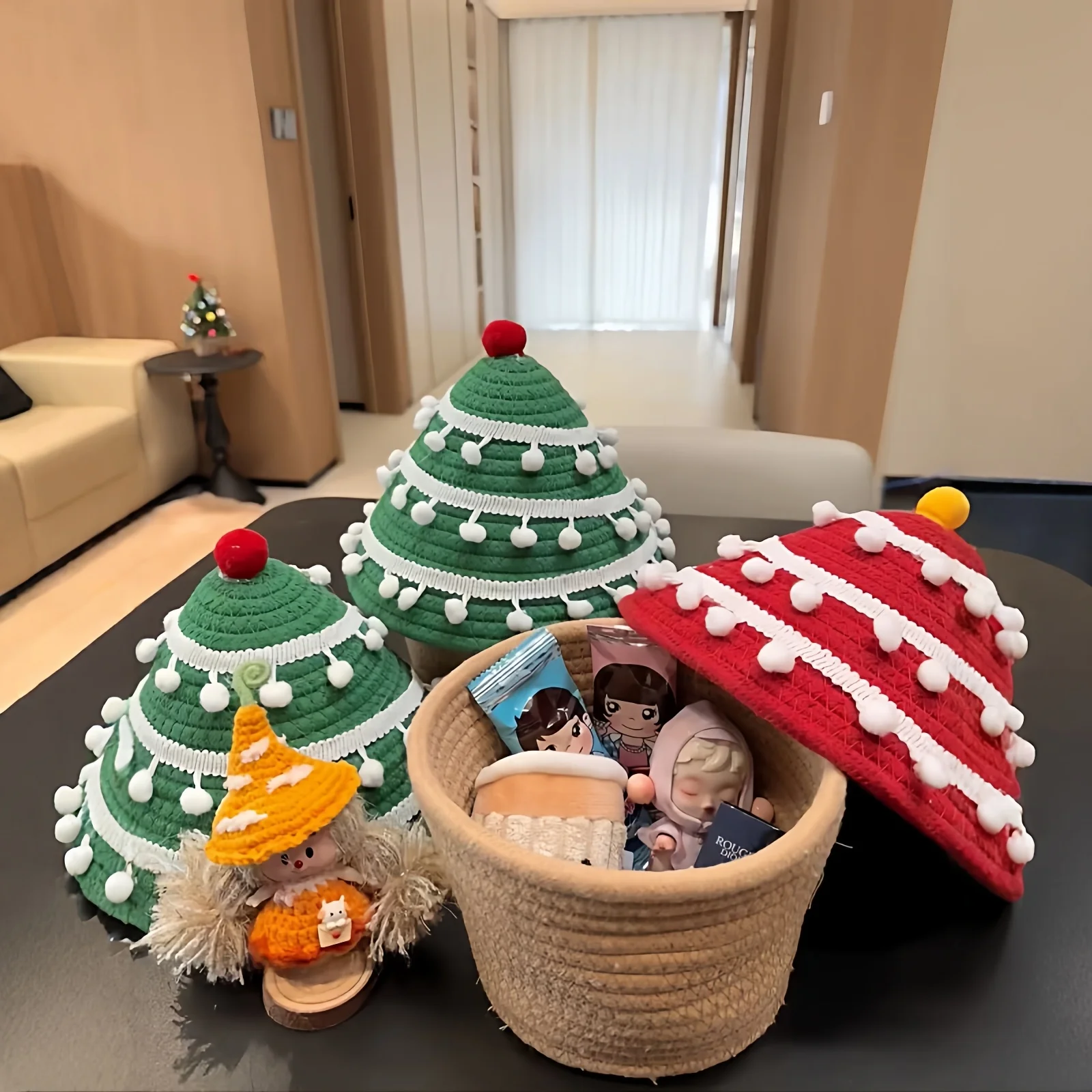 cisas-tree-aped-gift-box-paaging-basket-handwoven-cotton-tead-creative-cisas-decoration-storage-basket