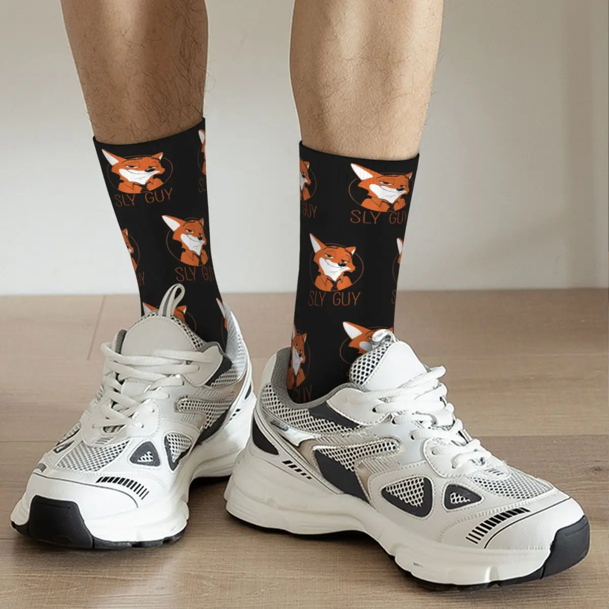 Fashion Male Men Socks Harajuku Zootopia Nick Wilde Sly Guy Fox Sock Skateboard Women\'s Socks Spring Summer Autumn Winter