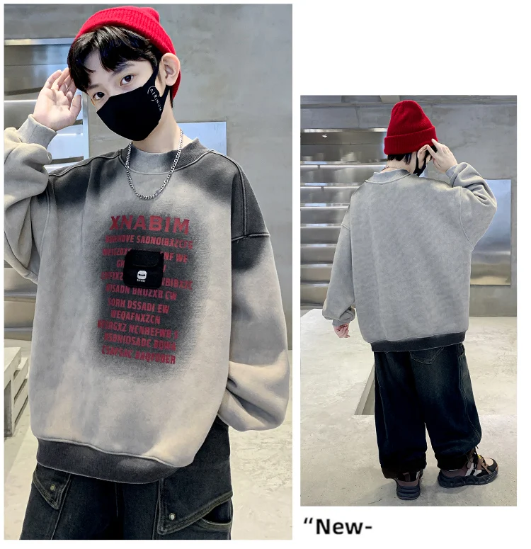 Winter-Jungen-Langarm-Thermo-Sweatshirt Kinder Baumwolle Lässiges Warmes Oberteil Sweatshirt für Teenager 5 6 7 8 9 10 11 12 13 14 Jahre – Detail 6