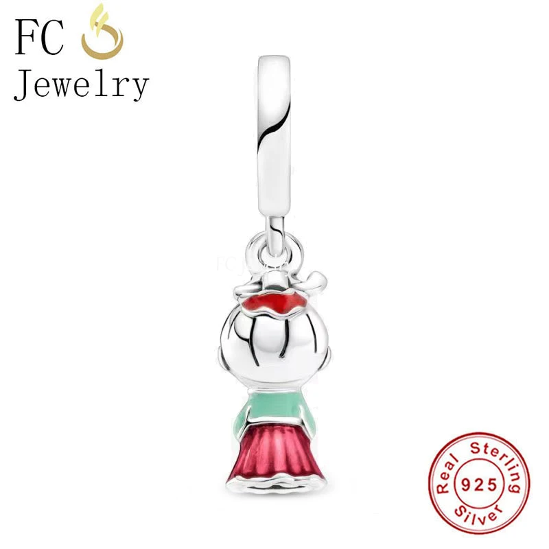 Fc jóias caber original pan encantos pulseira autêntico 925 prata menina com coréia vestido grânulo para fazer feminino berloque 2022