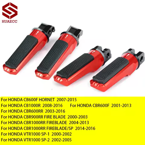 Motor Rear Front Footrests Foot Pegs for Honda CBR600F CB600F HORNET CBR600RR CB1000R VTR1000 SP-1 SP-2 CBR900RR CBR1000RR