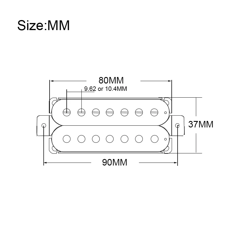 Alnico 5 7-String Electric Guitar Humbucker Pickup Coil Splitting Pickup N-8.8K/B-14.2K Guitar Parts Black