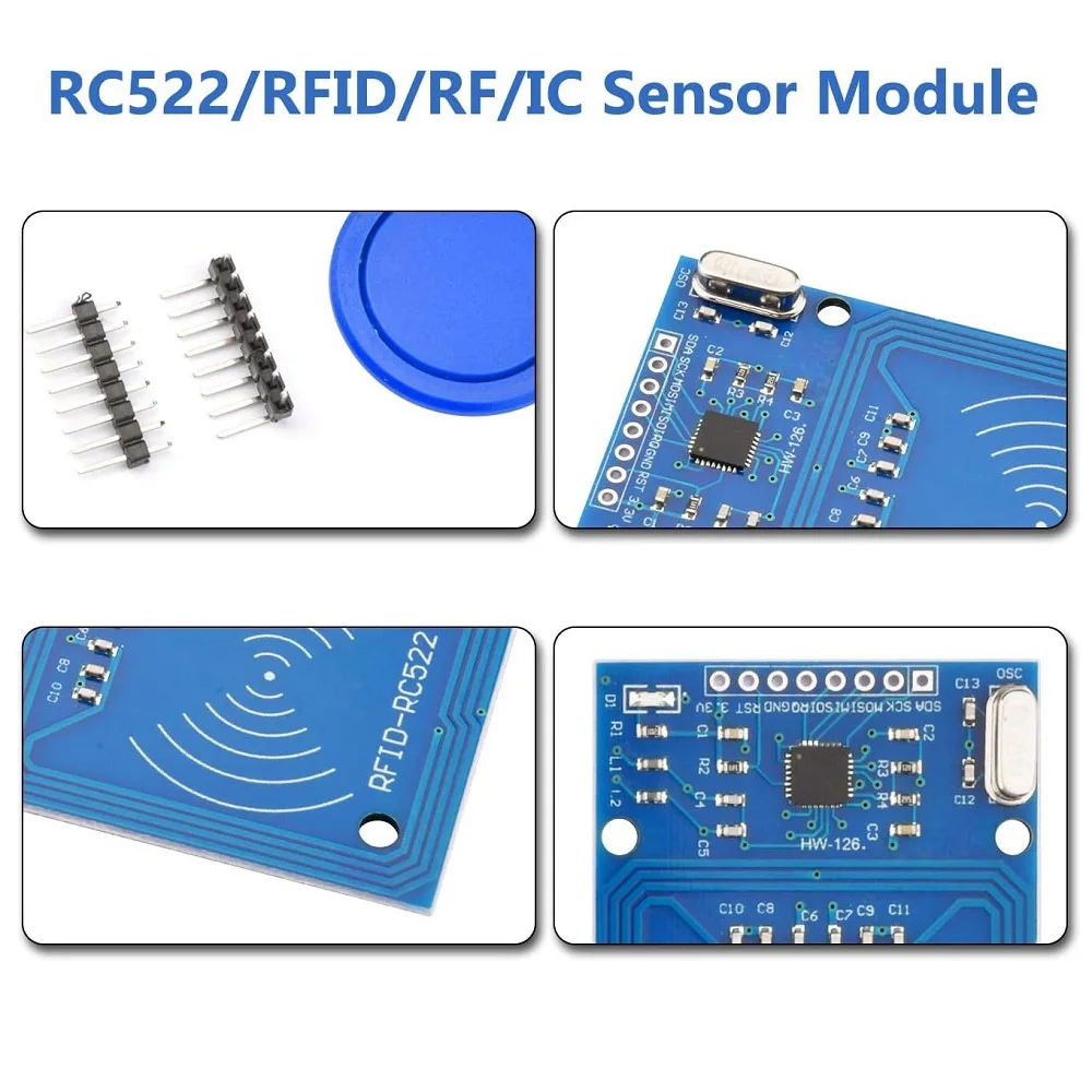 Mfrc-522 rc-522 rc522 ، rc522 ، هوائي رفيد ، وحدة لاسلكية لاردوينو ، مفتاح إيك ، قارئ سبي ، بطاقة القرب
