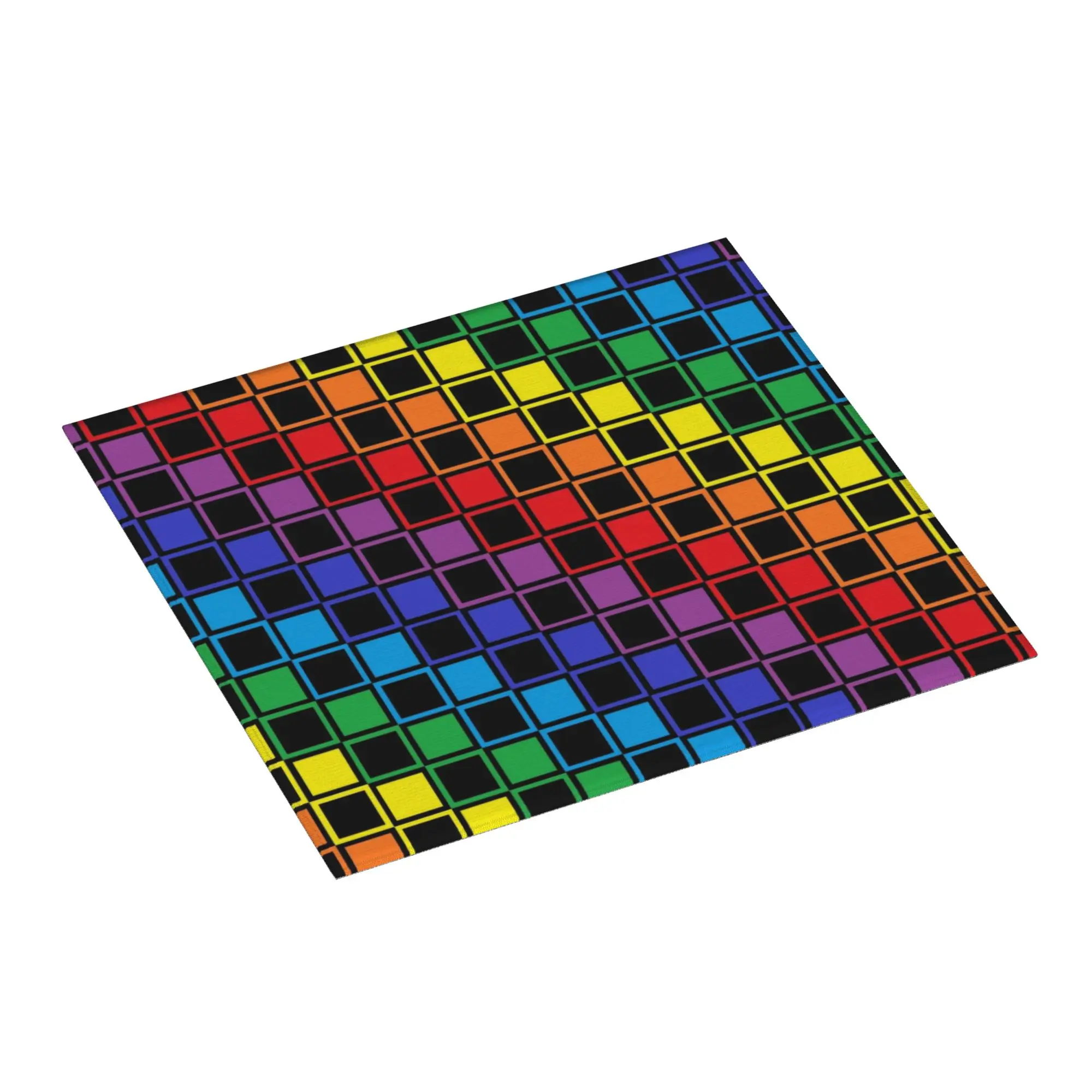 Rainbow Checkers Checkerboard Non‑Slip Waterproof Absorbent Barware Tableware Oil Proof Reusable Bathroom Drying Mat For Kitchen