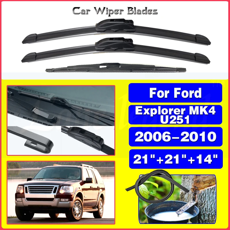 

Wiper Front Rear Wiper Blades Set For Ford Explorer MK4 U251 2006 2007 2008 2009 2010 Windshield Windscreen Window Rain Brush